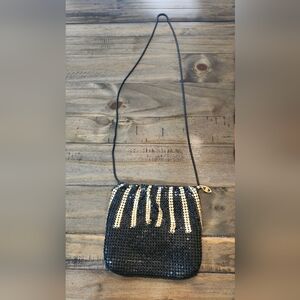 Vintage Beadlite MetalBlack and Gold Sequin  Purse